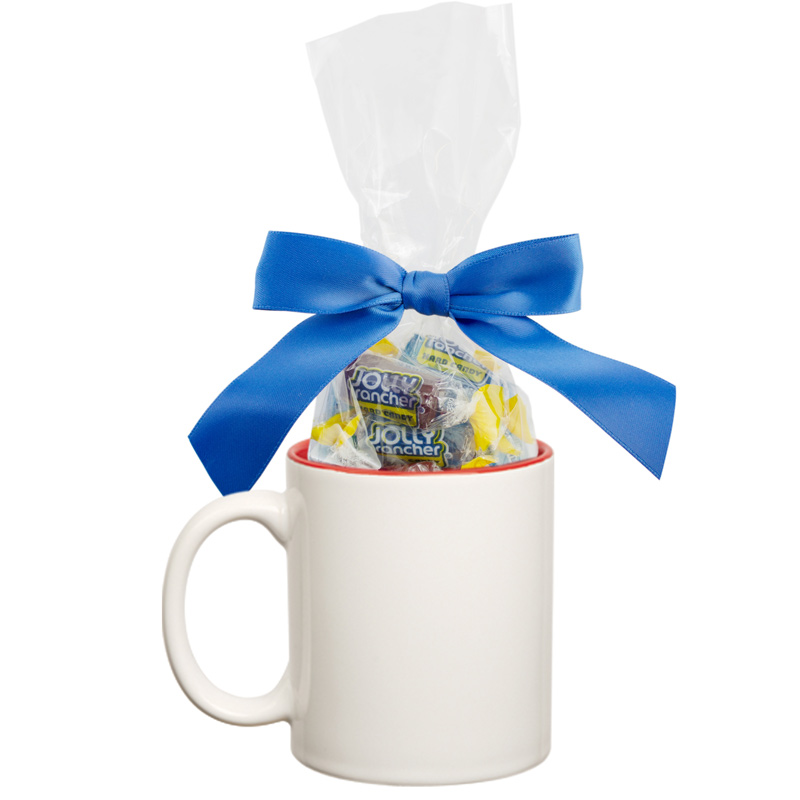 Ceramic Mug with Candy (Two Tone Colors and Cobalt Blue)