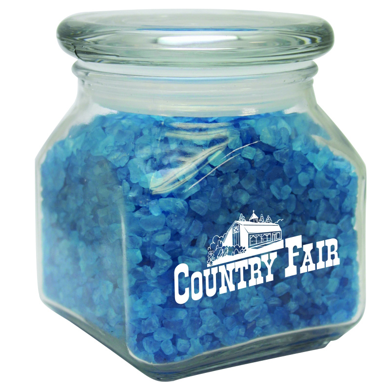 Small Square Jar w/ Spa Bath Crystals