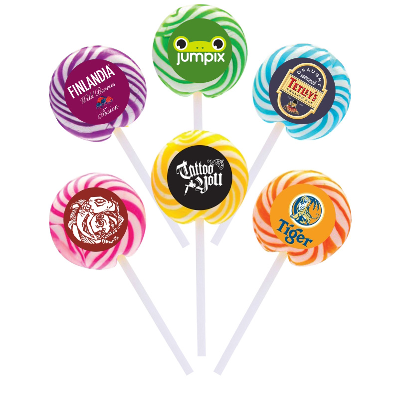 Swirl Lollipop with Round Label