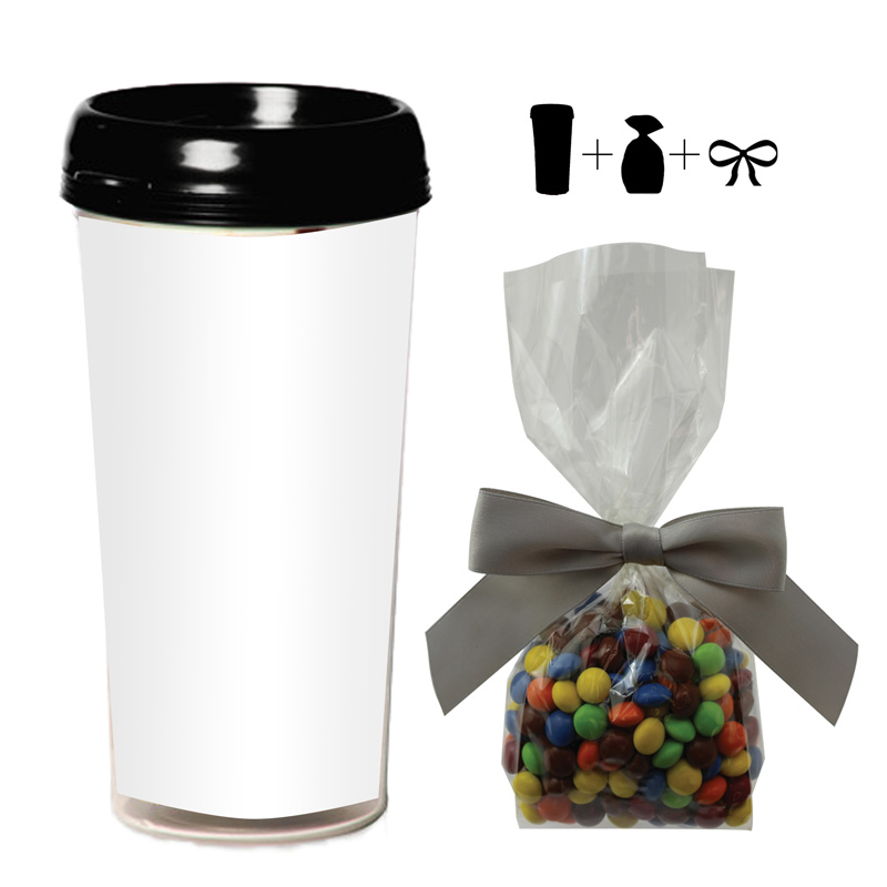 16 oz. Plastic Travel Mug with 4 Color Insert