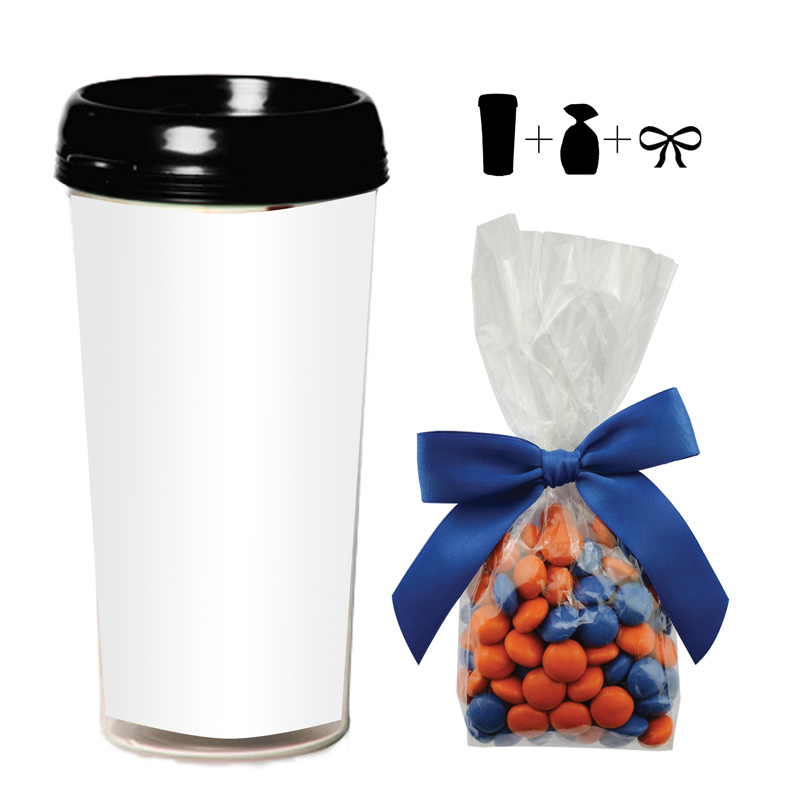 16 oz. Plastic Travel Mug with 4 Color Insert