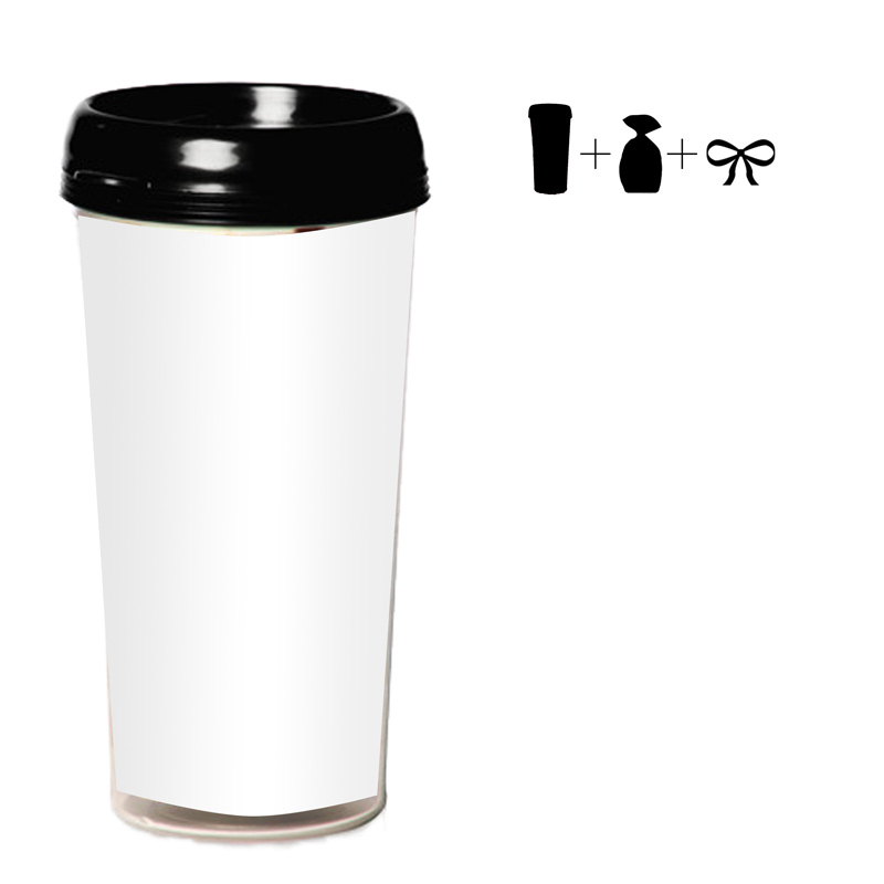 16 oz. Plastic Travel Mug with 4 Color Insert