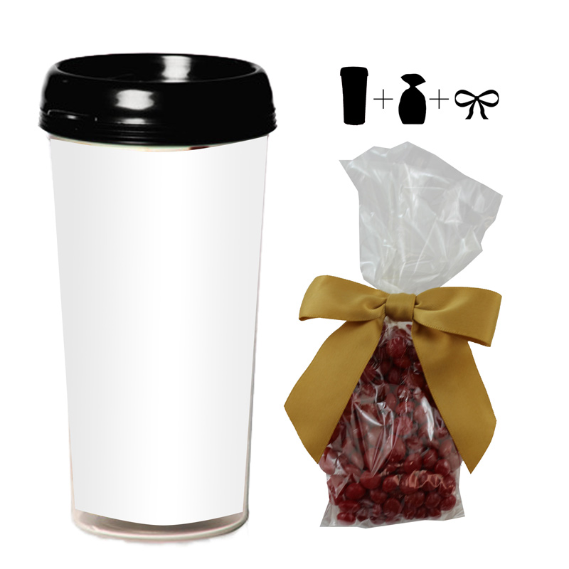 16 oz. Plastic Travel Mug with 4 Color Insert