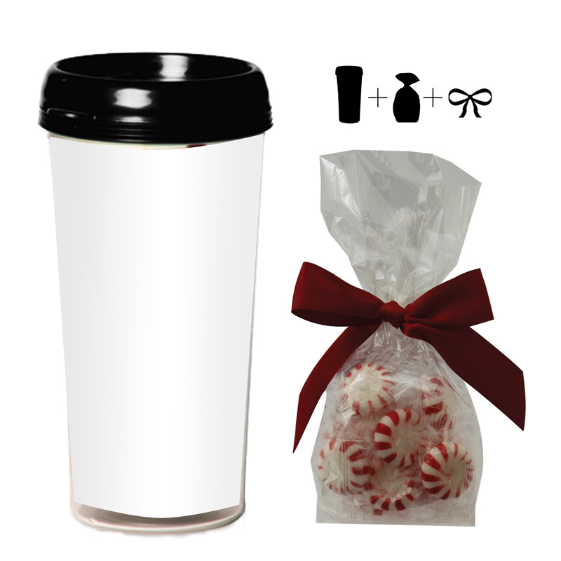 16 oz. Plastic Travel Mug with 4 Color Insert