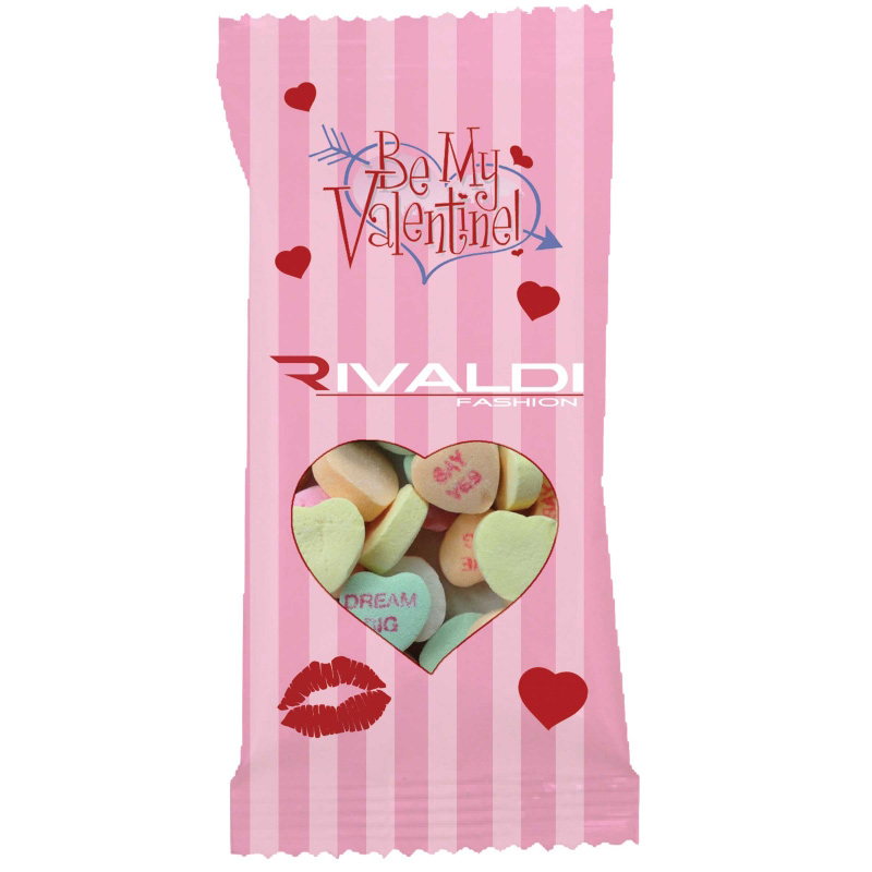 Clear Plastic Snack Pack Bag with Conversation Hearts